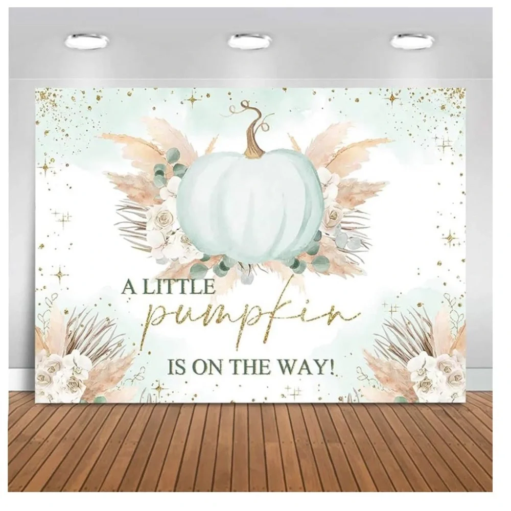 Boho A Little Pumpkin is On The Way backdrop,5x 7,Photography Background Baby